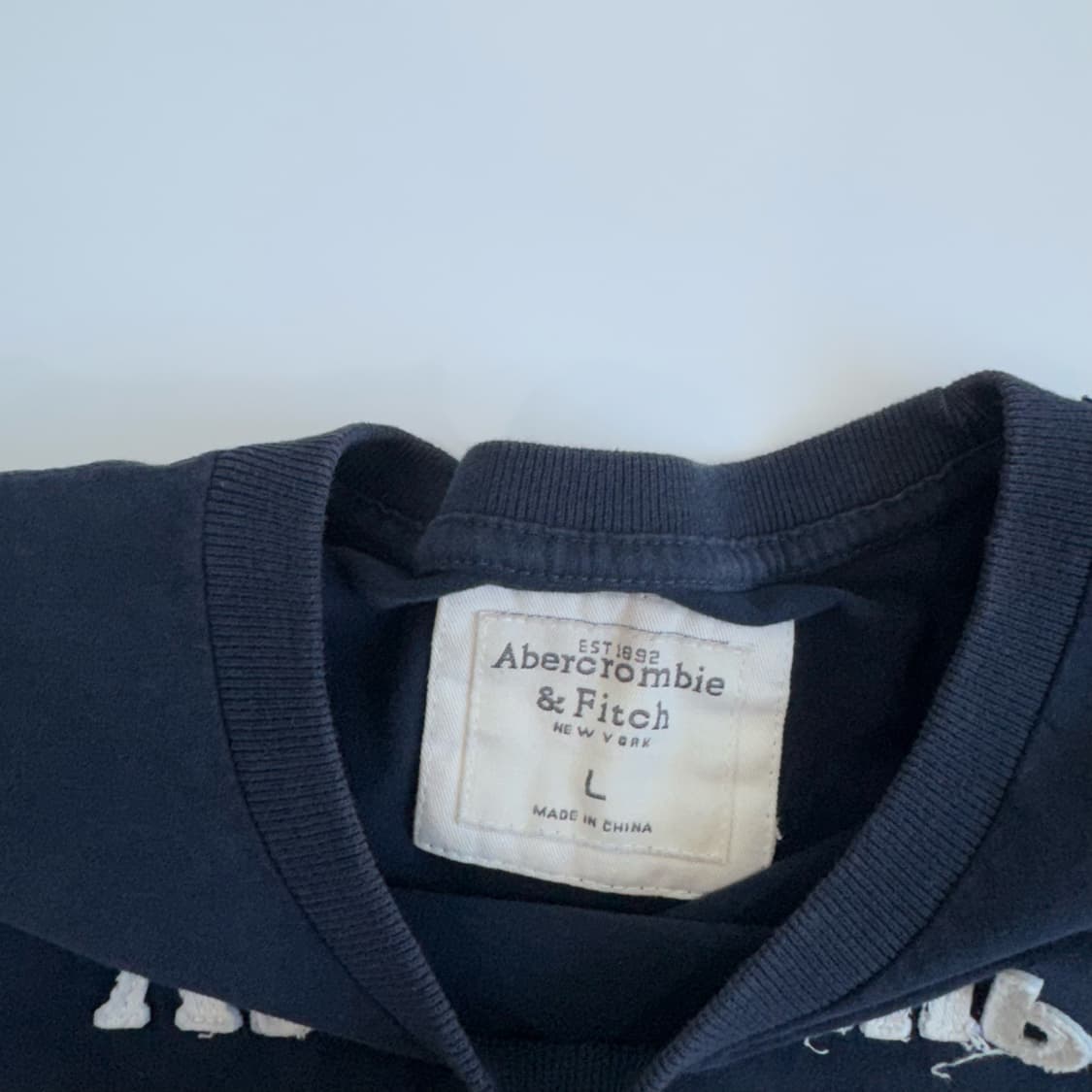 Abercrombie 아베크롬비 스펠아웃 로고 네이비 반팔   상품이미지5