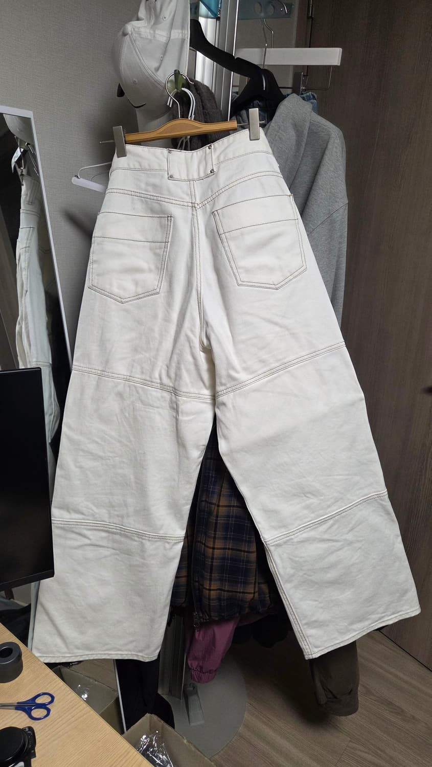 메종미네드 카고팬츠 화이트 46(S) 상품이미지4