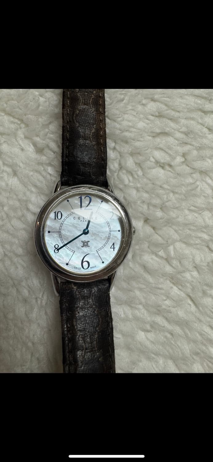 셀린느 시계 라운드쉘 쿼츠 빈티지 시계 자개 다이얼 상품이미지9