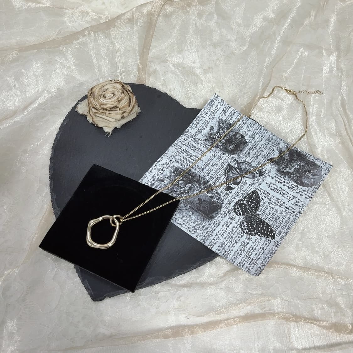 빈티지 메탈 기하 쿠바체인 목걸이 상품이미지2