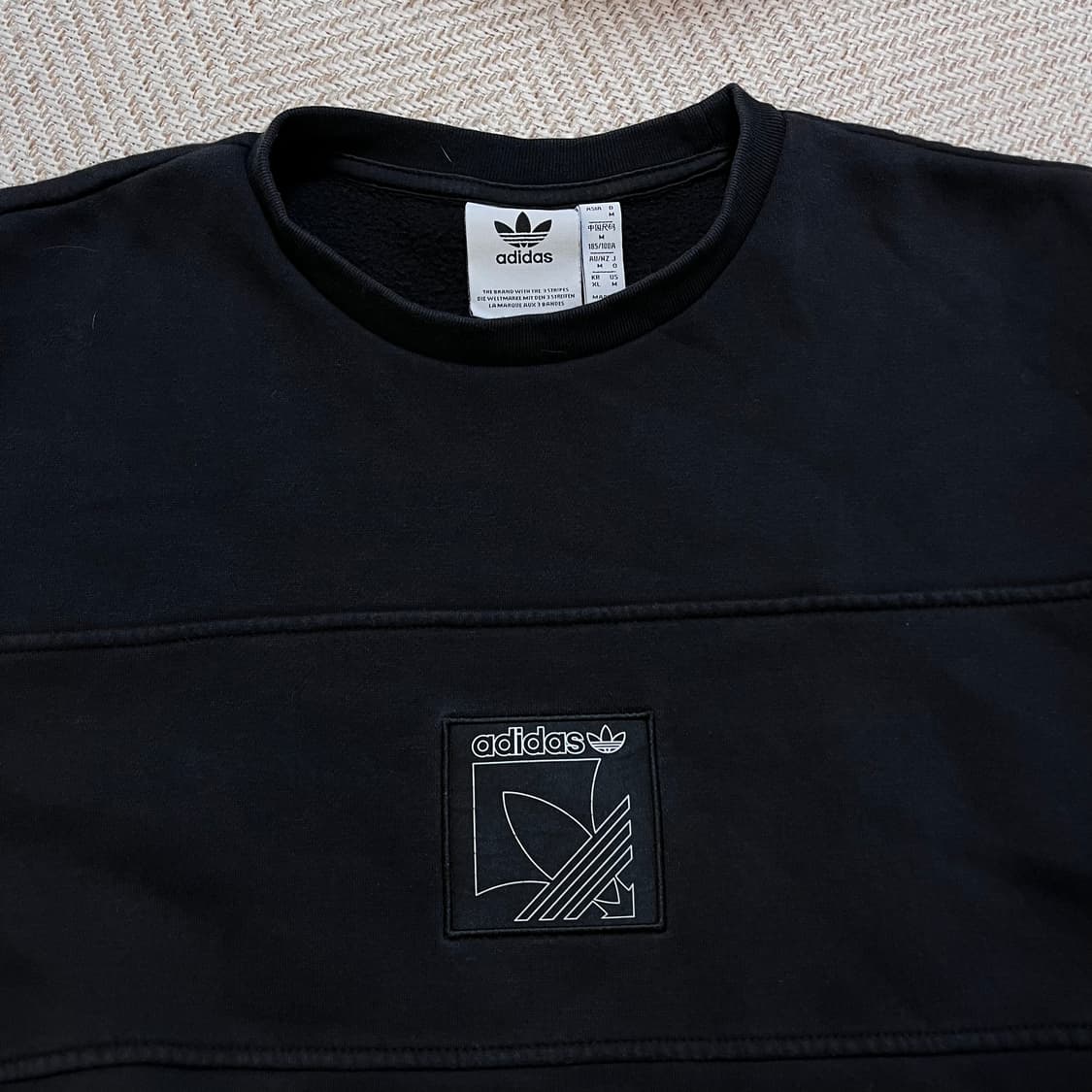 [정품] 아디다스 블랙 중앙스퀘어 로고 기모 맨투맨 [ XL ] 상품이미지3