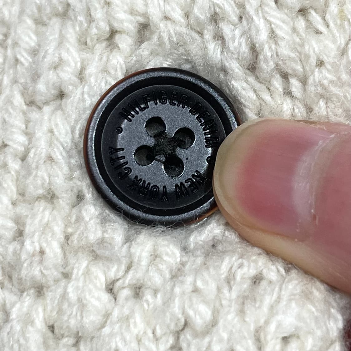 타미힐피거 베이지 로브 피셔맨 가디건 여성M 상품이미지5