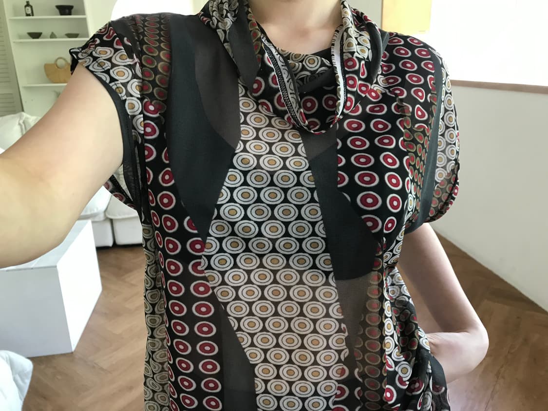 vintage pattern mesh top 상품이미지6