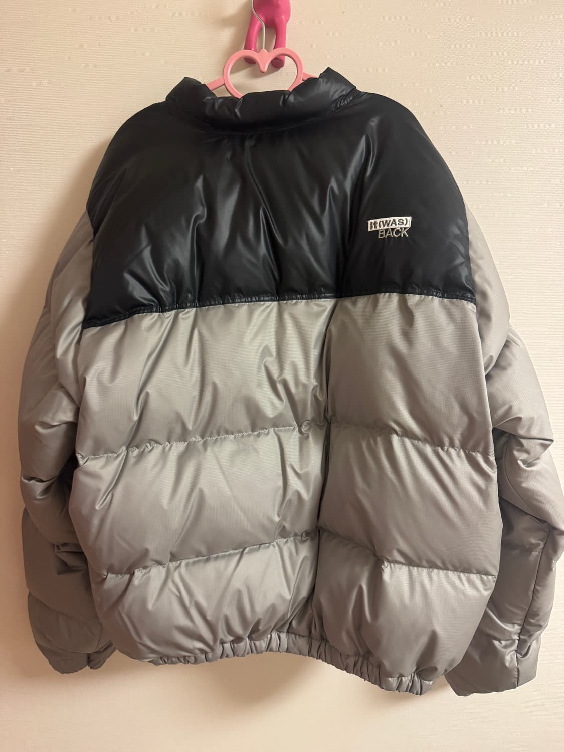 스탠드얼론 오버사이즈 칼라블록다운 푸퍼, 올리브 스몰(S) 상품이미지7