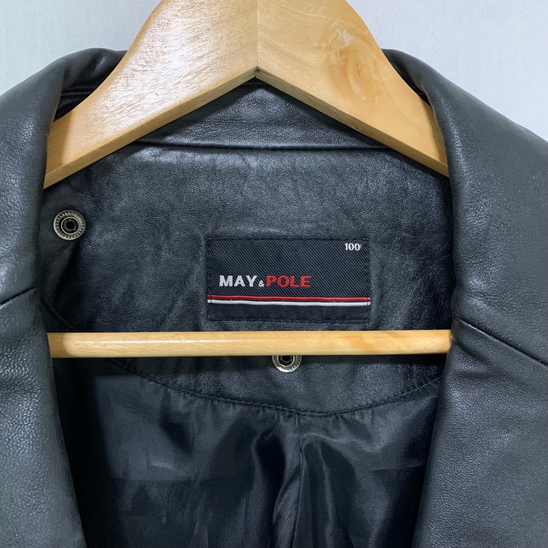 MAYPOLE 메이폴 빈티지 리얼레더 블랙 양가죽 자켓 100 상품이미지7