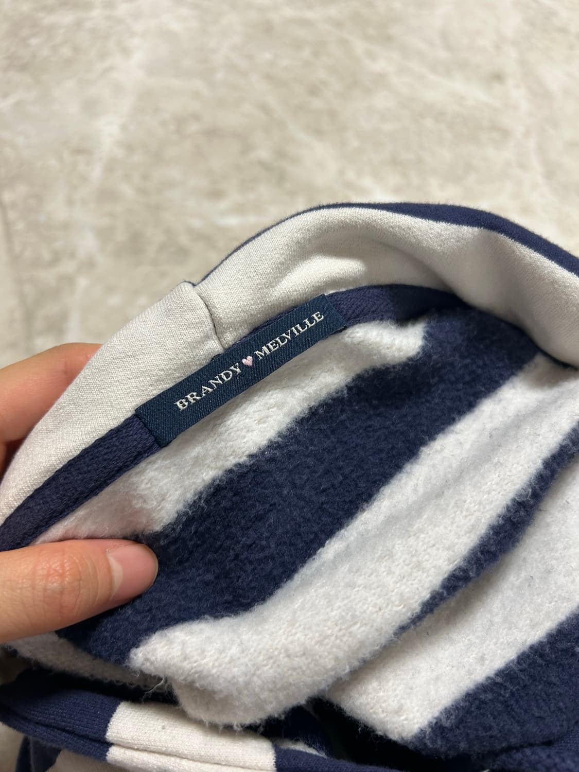 브랜디멜빌 스트라이프 기모 후드집업 상품이미지7