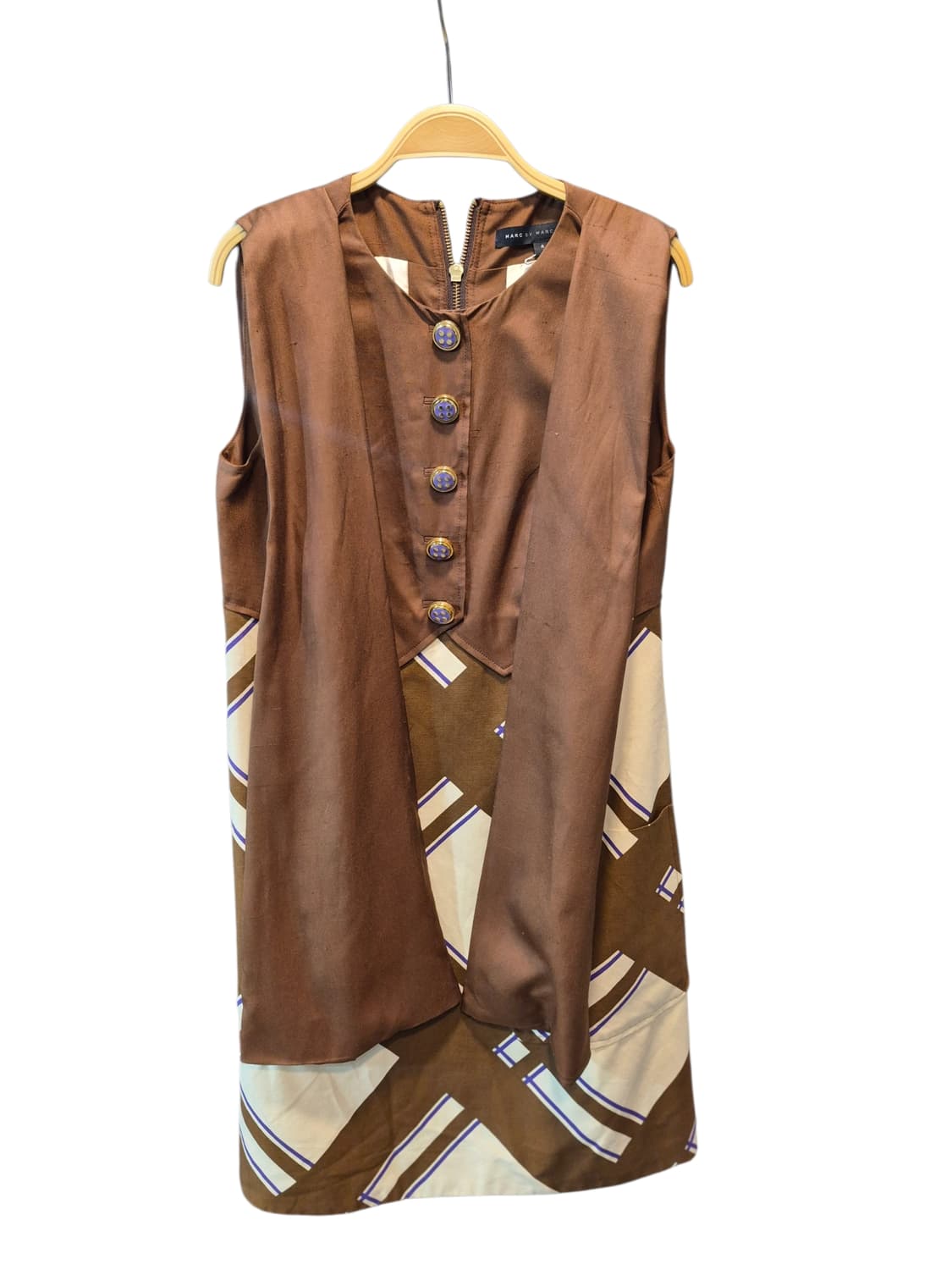 마크제이콥스 브라운 체크 민소매 원피스 상품이미지4