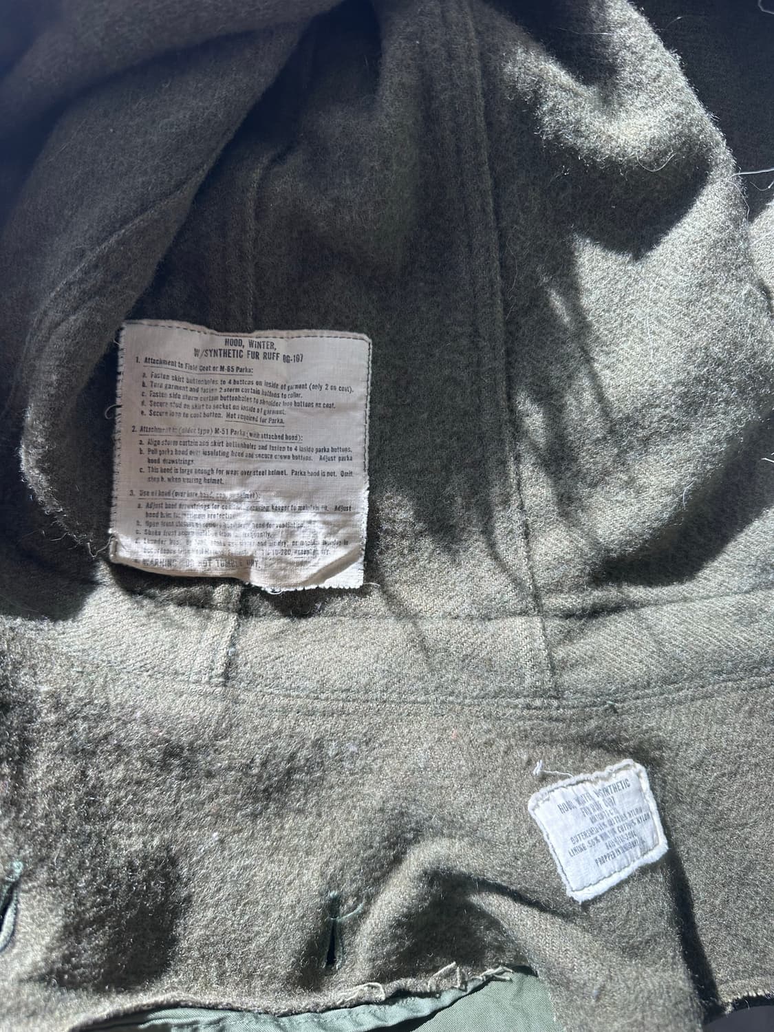 M65 오리지날 미군 개파카 후드 상품이미지3