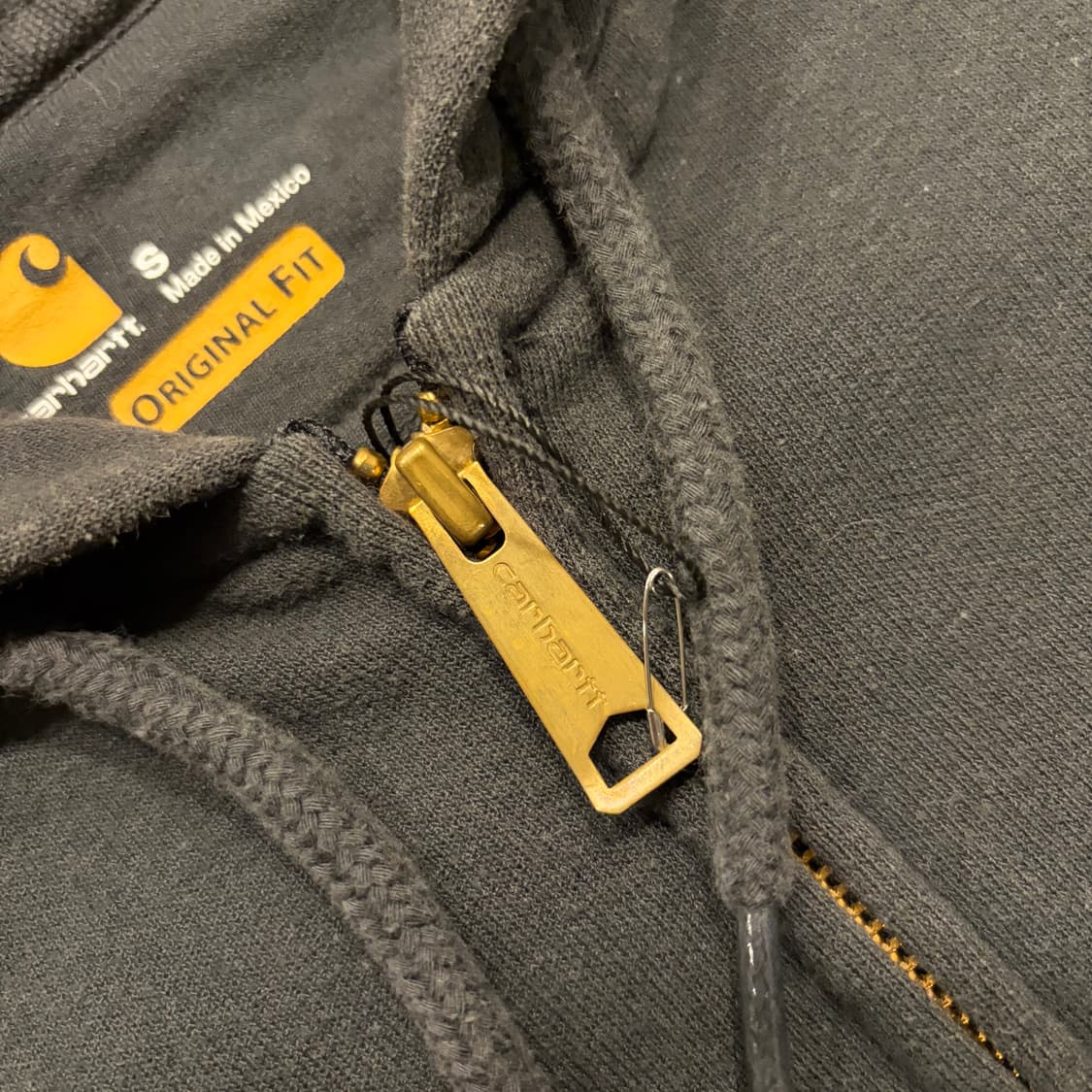 [S] 칼하트 써멀 블랙 스웻 후드집업 블랙 C616 상품이미지4