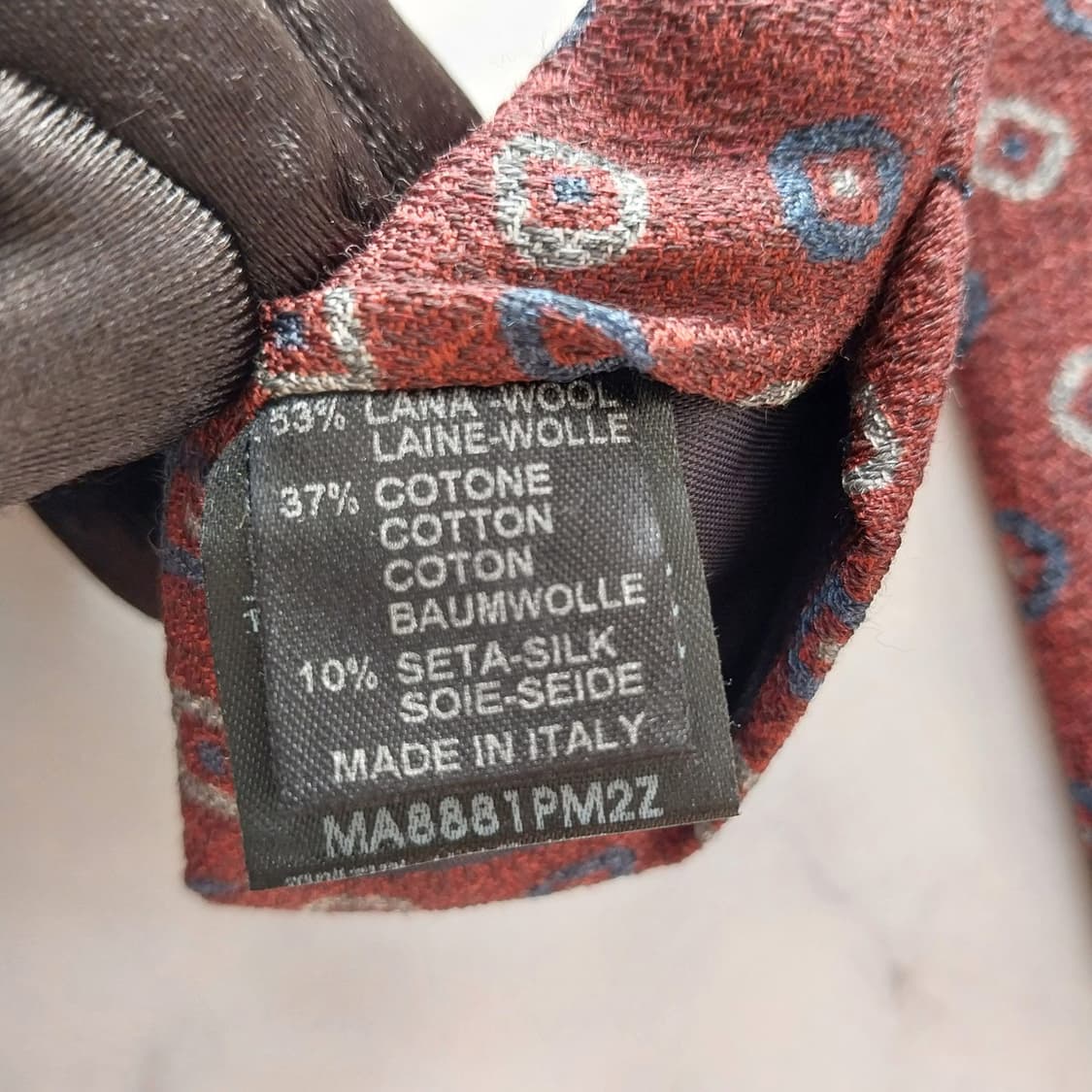 빨질레리 울&코튼&실크 와인 패턴 넥타이 8.1cm A+등급 K1424
 상품이미지10