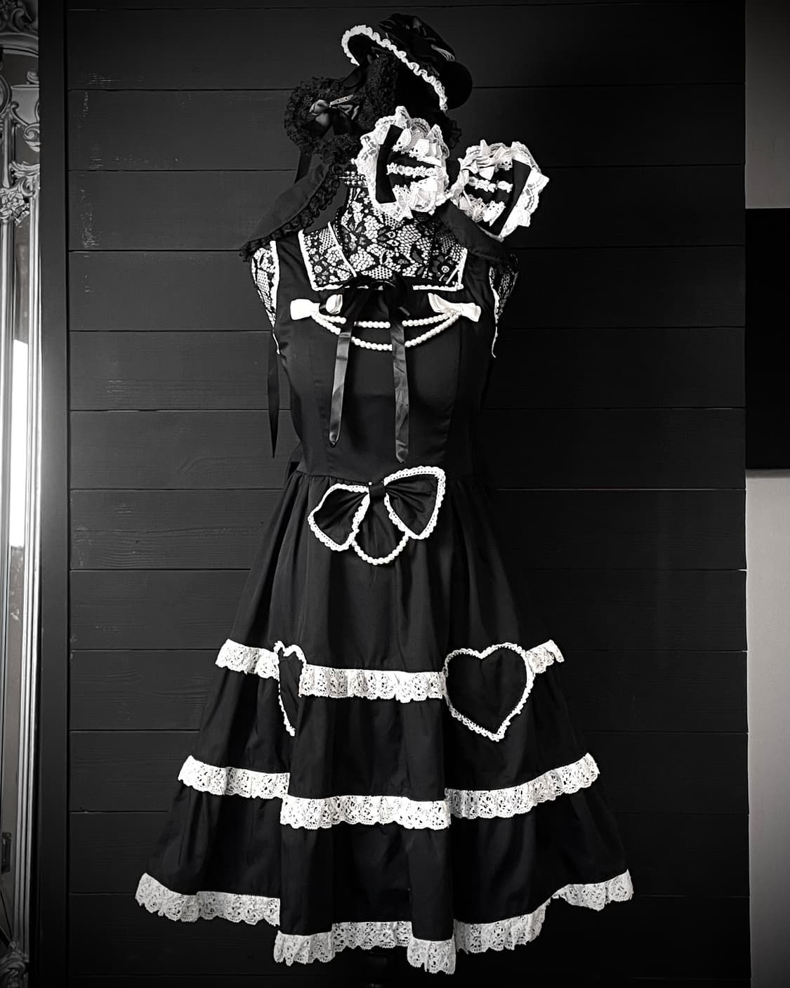 BODYLINE 바디라인 펑크 로리타 레이스 리본 코르셋 롱스커트 드레스 상품이미지2