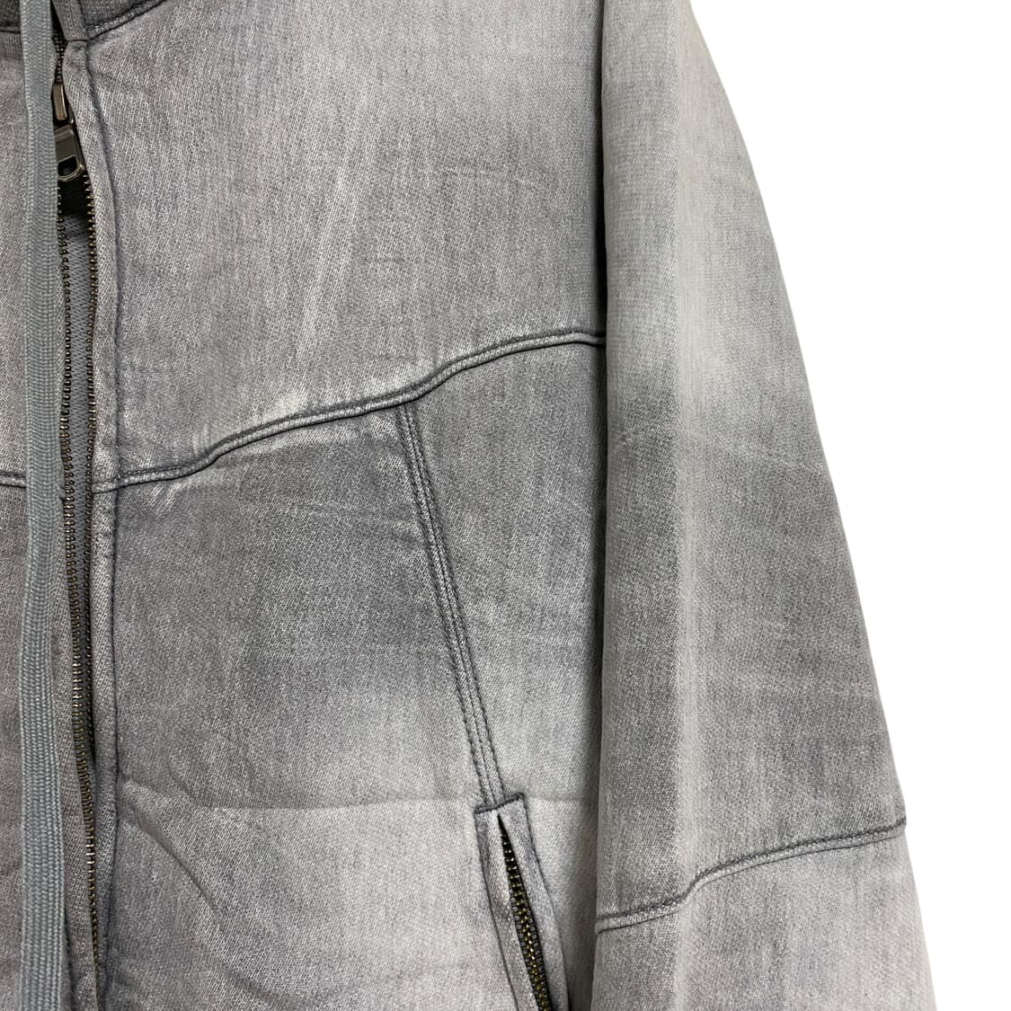그레이 워싱 투웨이 지퍼 후드집업 상품이미지4