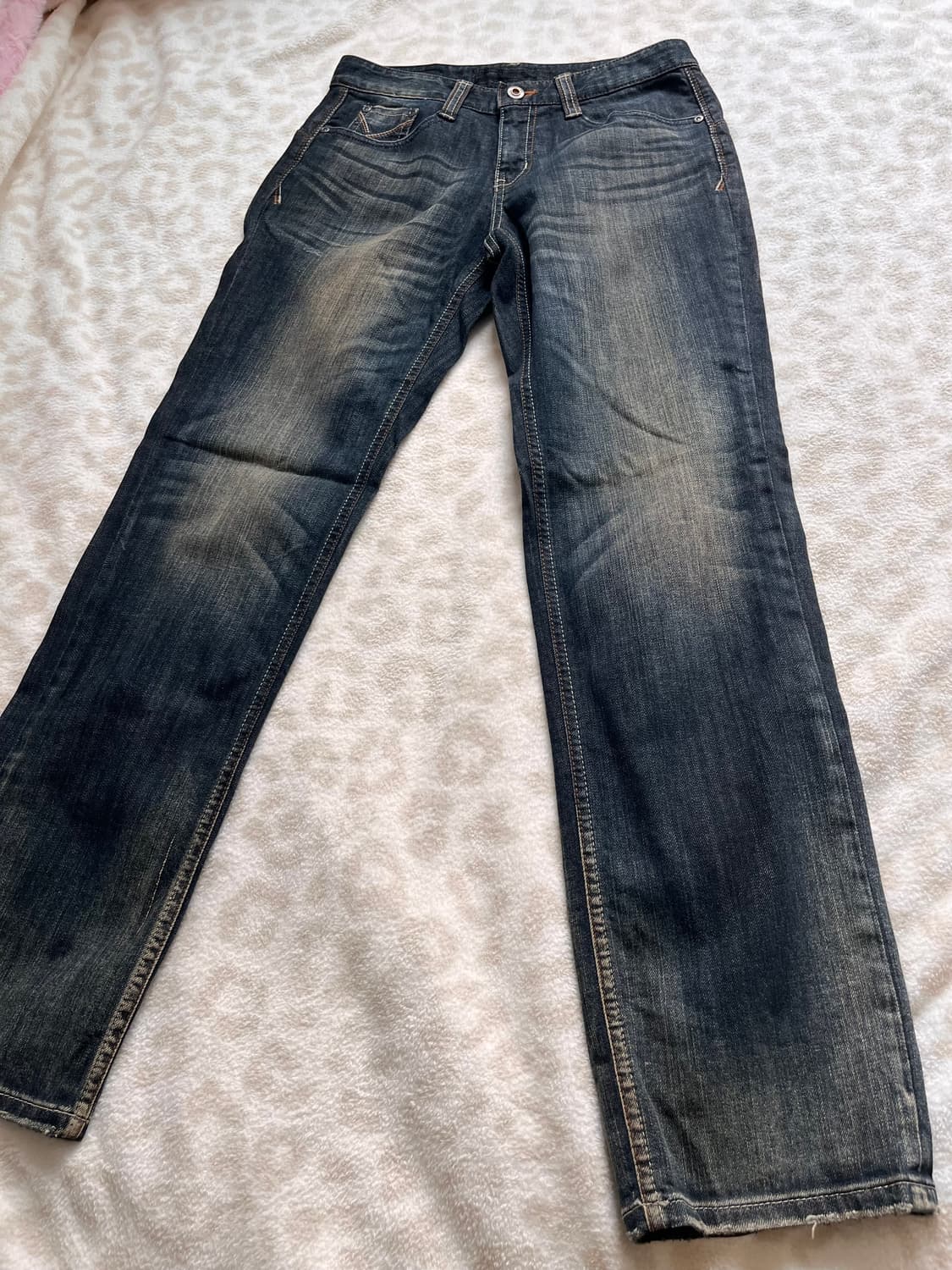 FUBU Gold lettering washed denim 상품이미지2