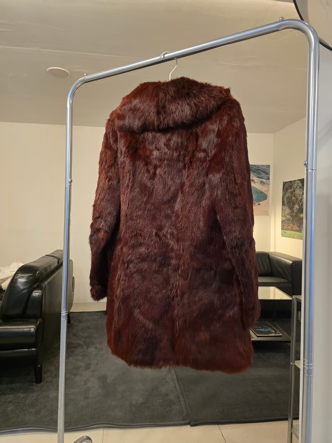 와인컬러 래빗 퓨어코트 상품이미지4