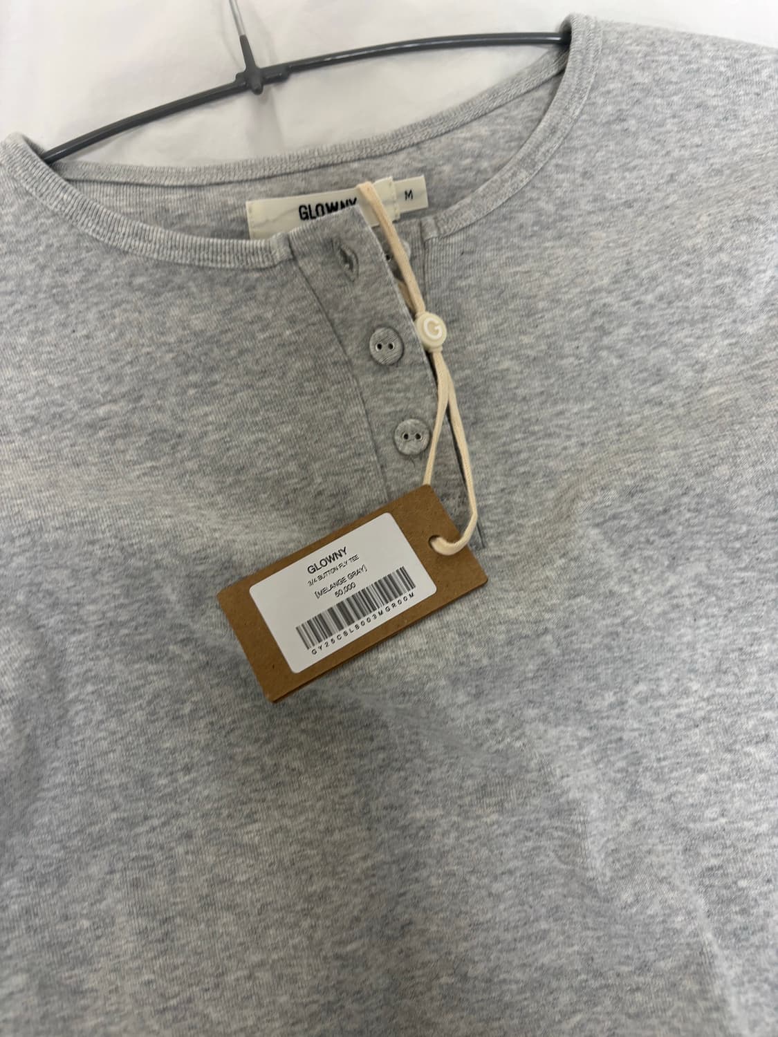 (새상품) GLOWNY 3/4 Button fly tee / 멜란지 M 상품이미지4