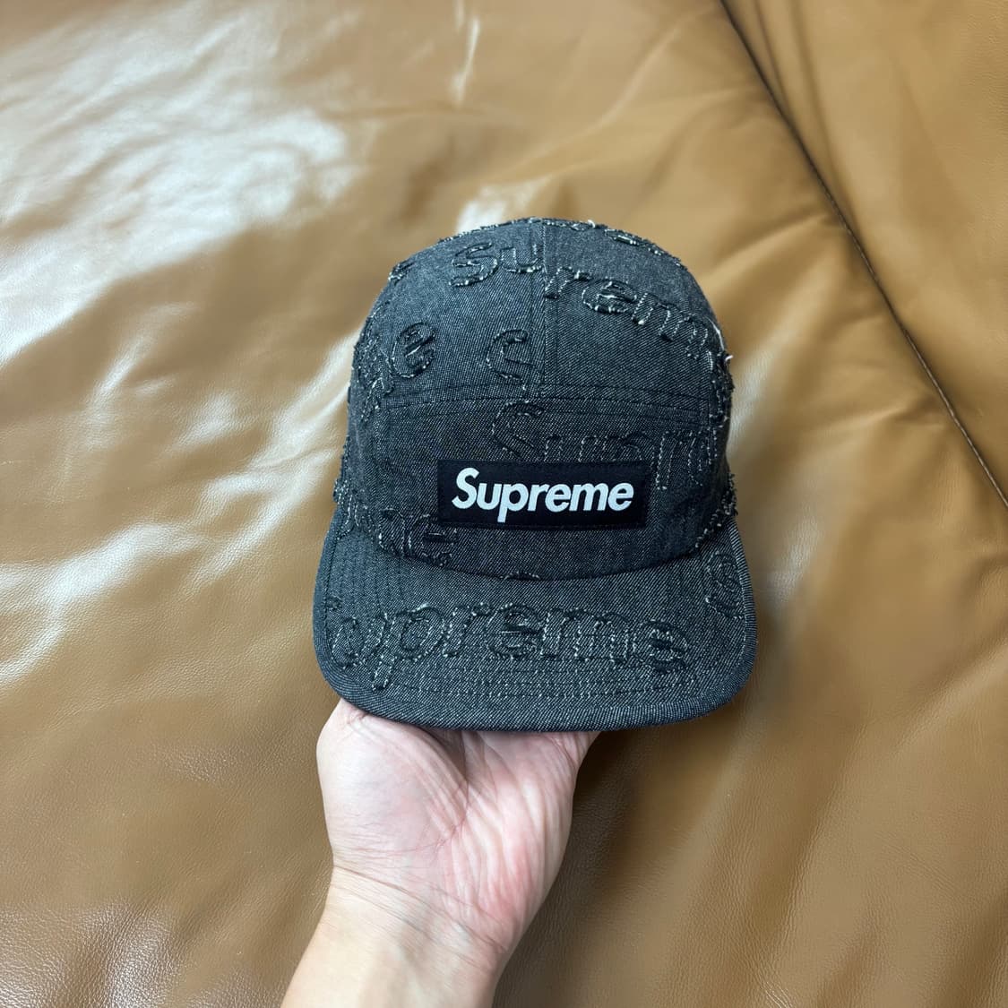 Supreme 슈프림 데님 블랙 캠프캡 모자 (Denim Black) 상품이미지2