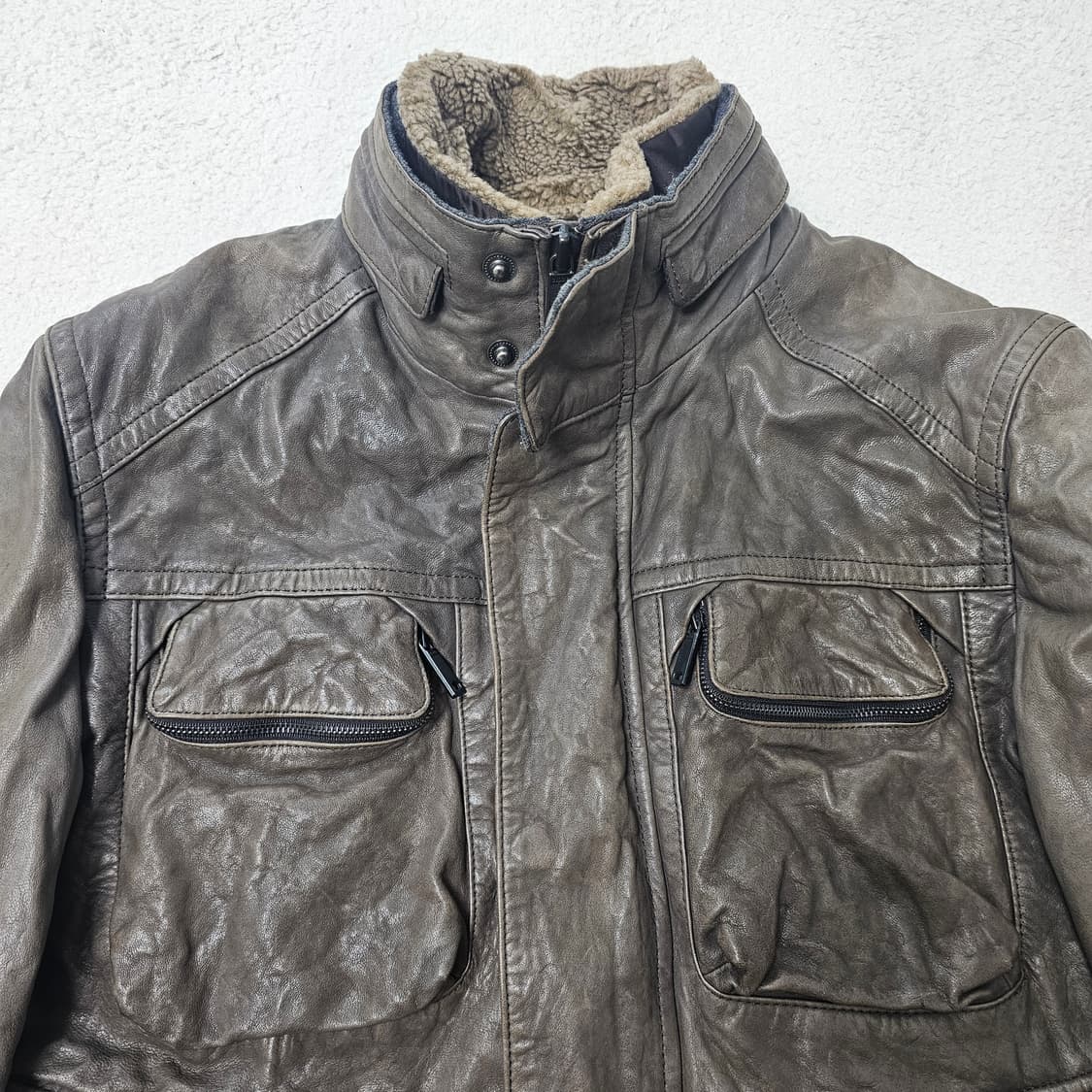 100 지오지아 남자 페이딩 양가죽 자켓 상품이미지2