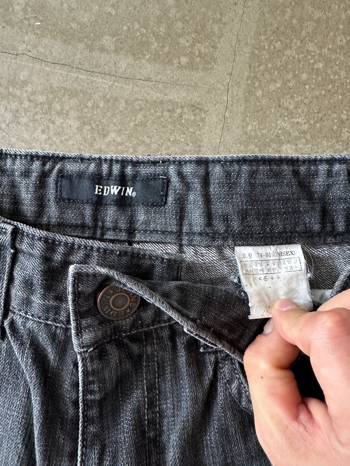 EDWIN 916 Black Wash Denim Pants 상품이미지4