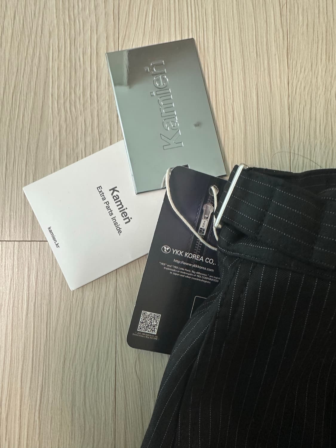 [1] 카미엔 247 올데이 스트라이프 팬츠 블랙 상품이미지6