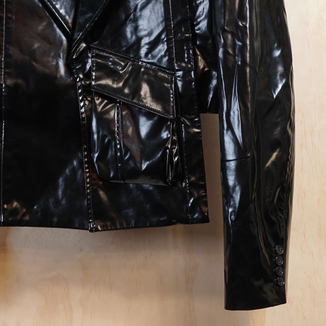 펑첸왕 비대칭 크롭 자켓 상품이미지5