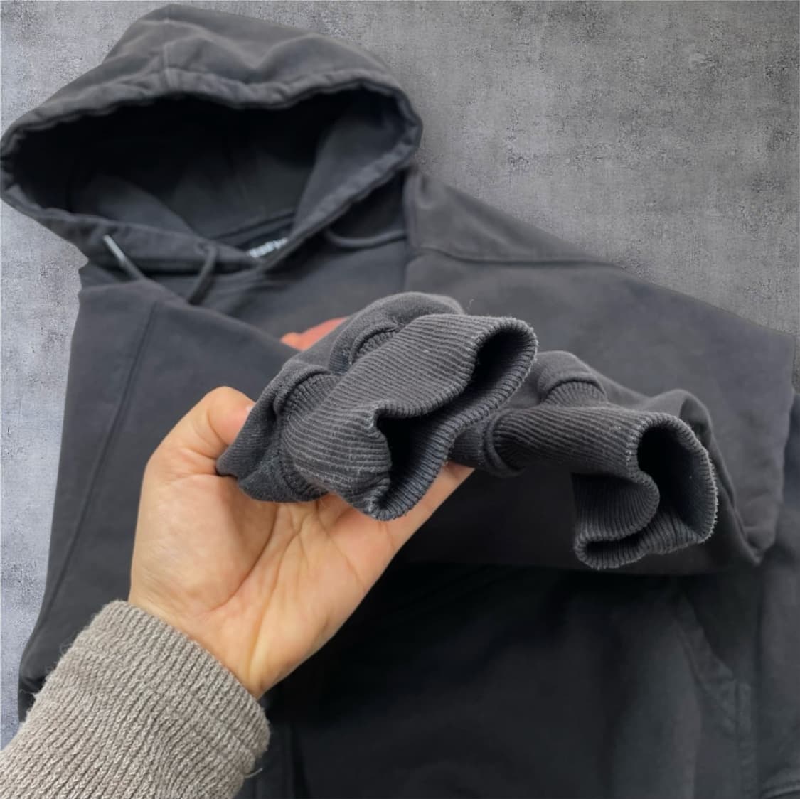 예스아이씨 YESEYESEE 차콜 베어 프린팅 후드티 S 상품이미지4