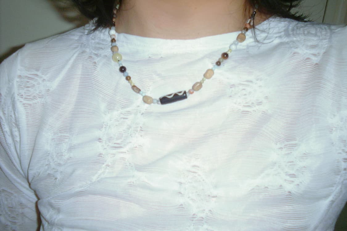 빈티지 비즈 목걸이 wooden necklace 상품이미지2