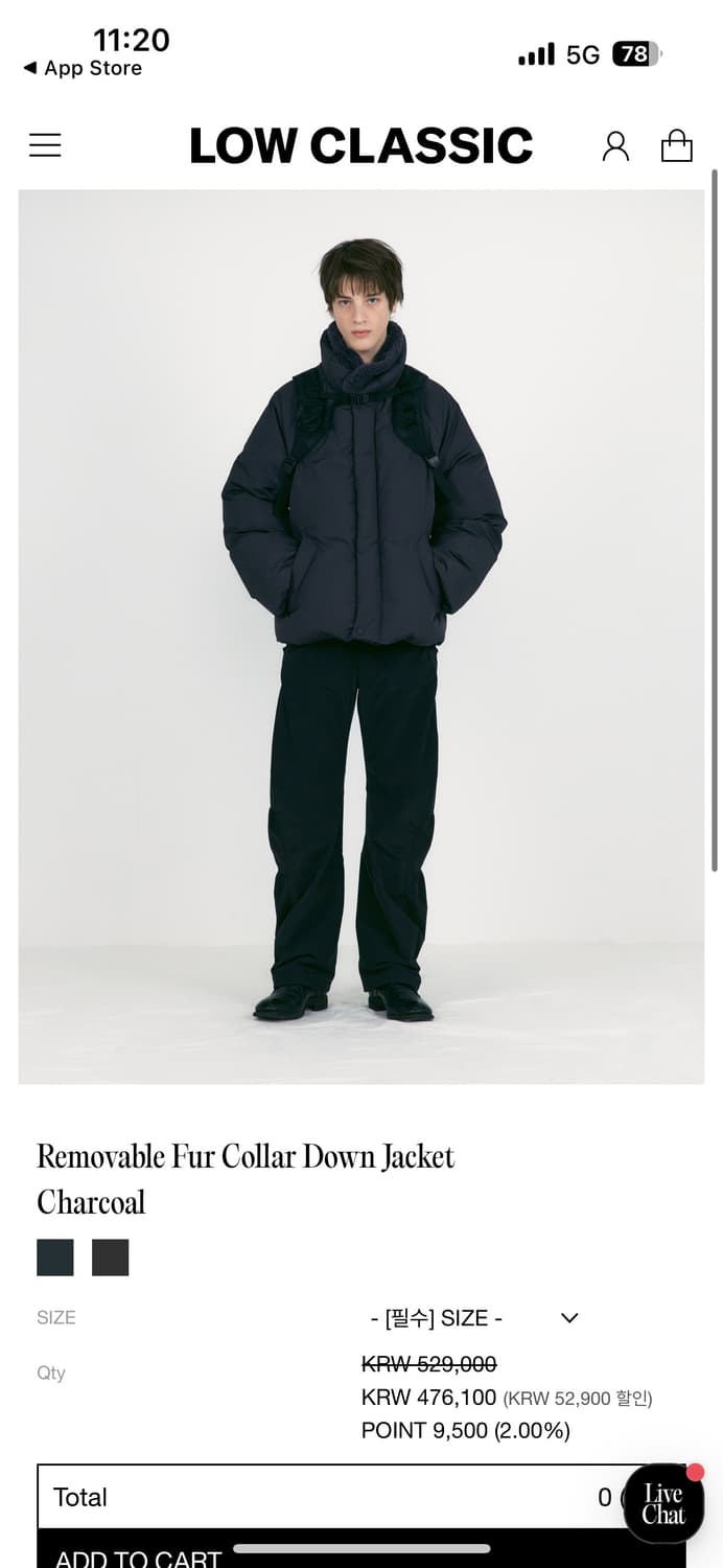 로우클래식 Removable Fur collar Down Jacket 상품이미지1