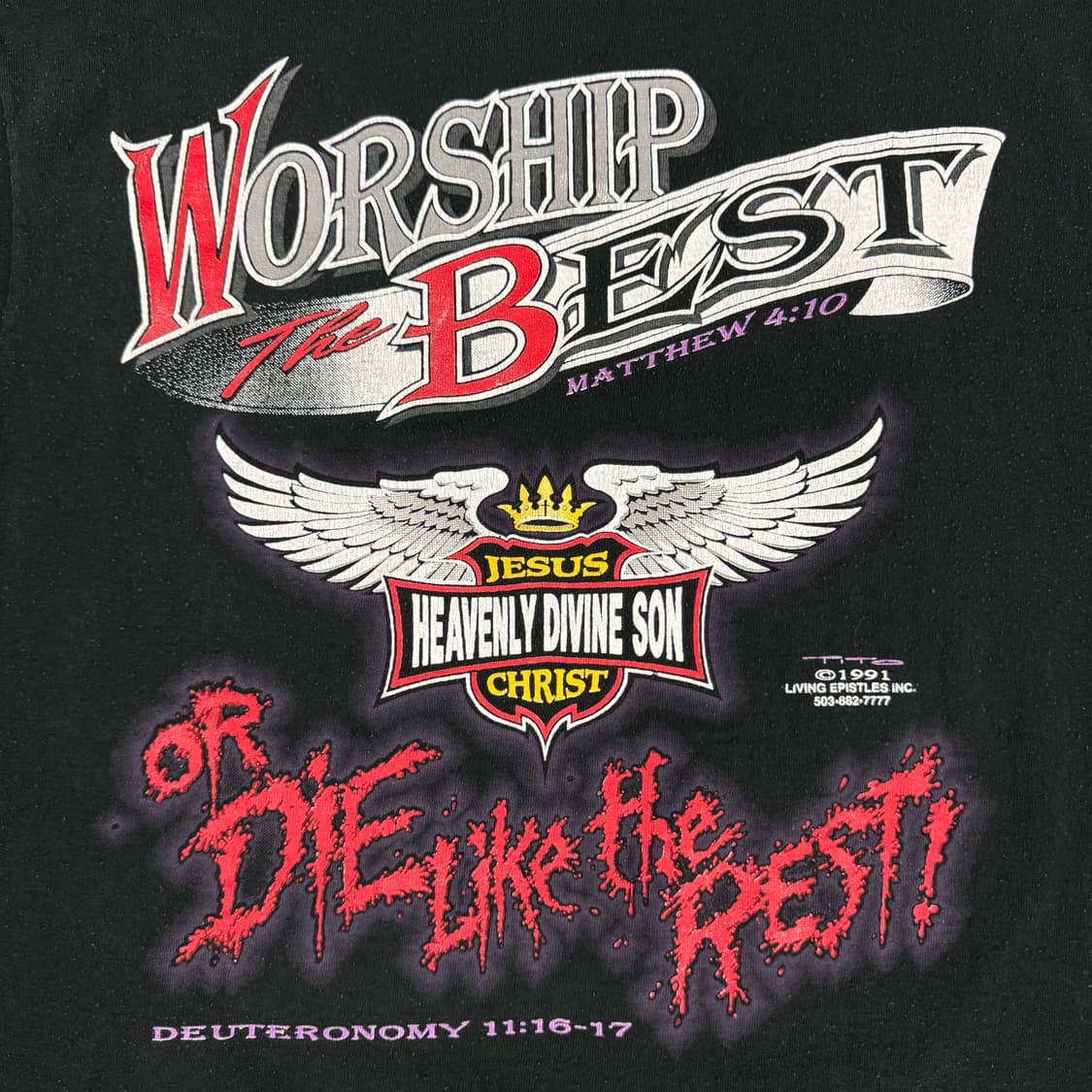 빈티지 90s 할리데이비슨 지저스 Jesus 패러디 티셔츠 상품이미지5