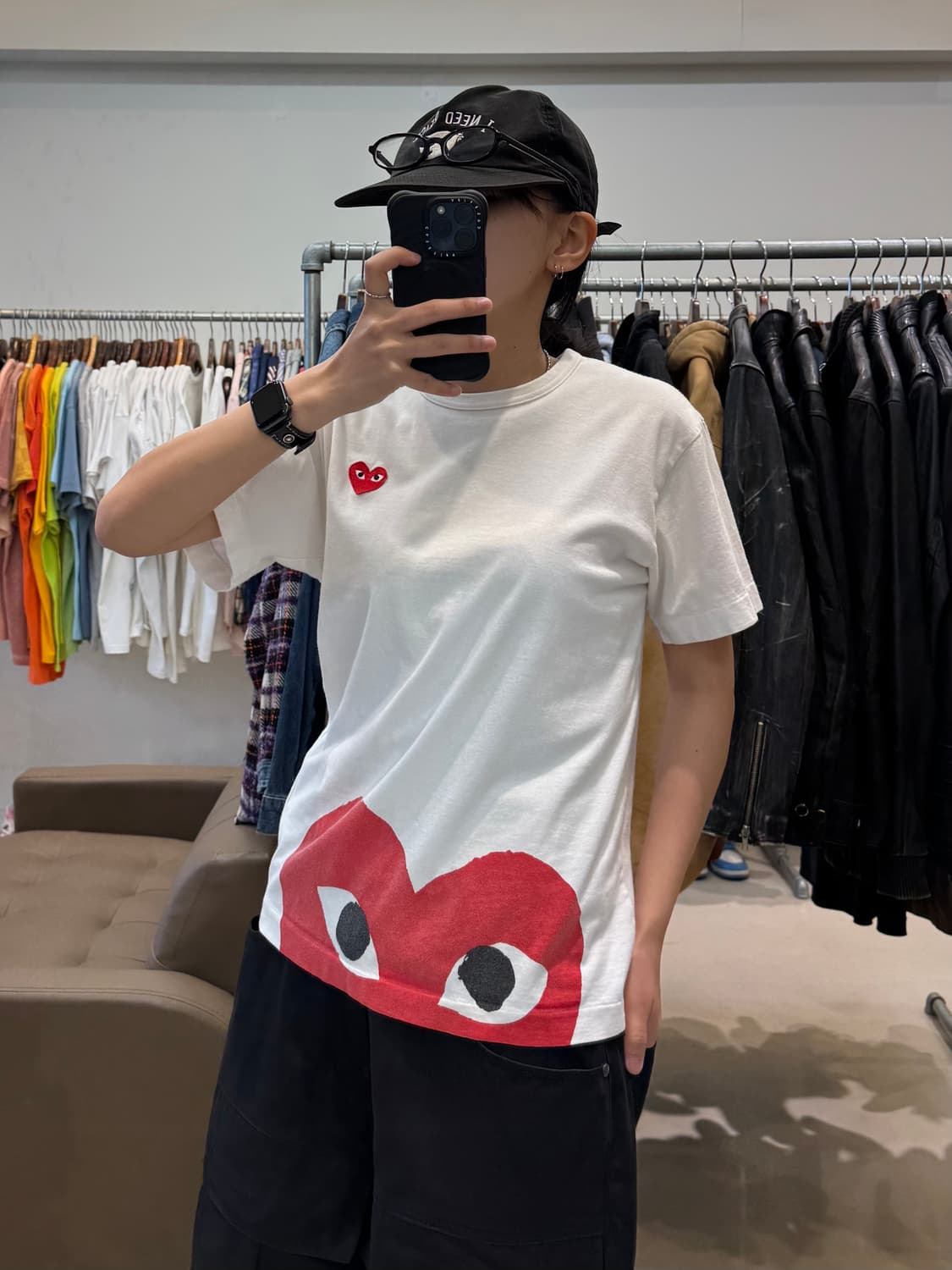 꼼데가르송 플레이 레드 엣지 하트 반팔 상품이미지6