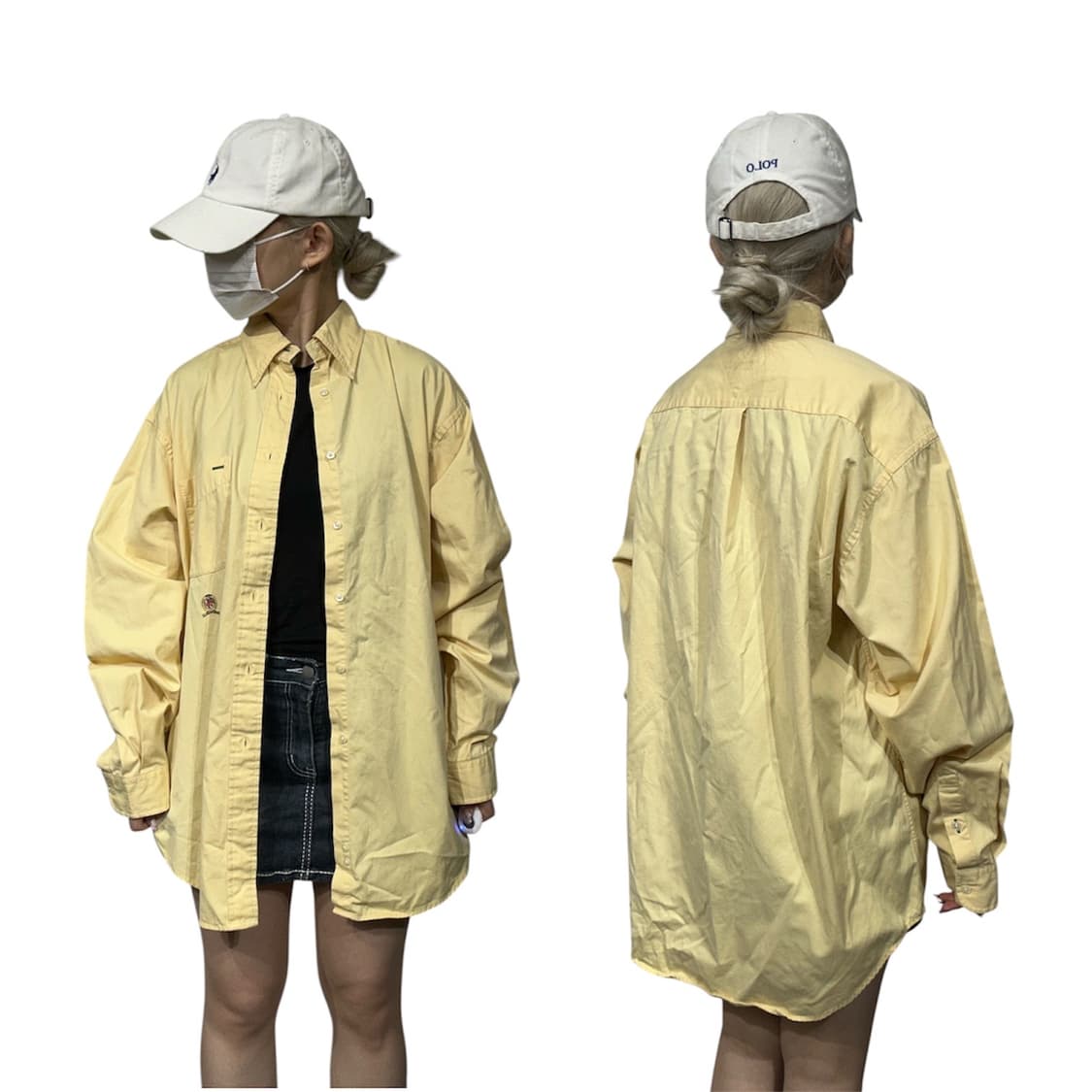 타미 힐피거 병아리 옐로우 솔리드 오버핏 셔츠 M 상품이미지1