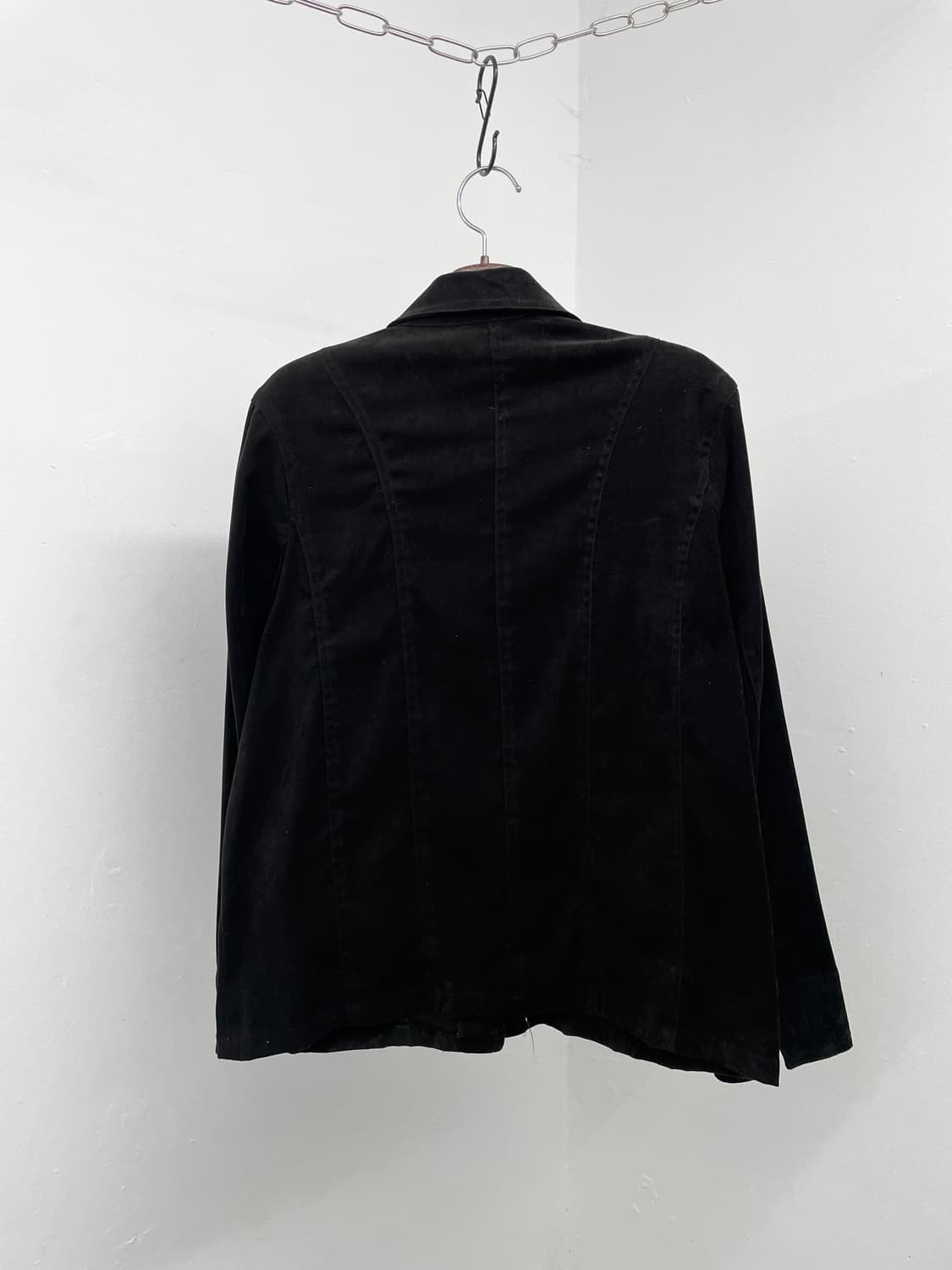 블랙 세무 절개 디테일 자켓 상품이미지7