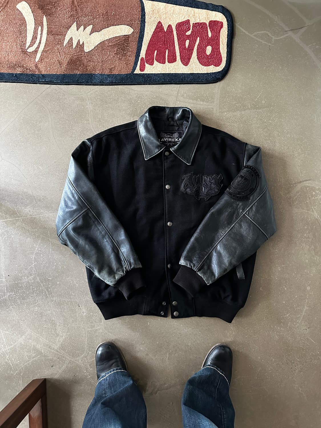AVIREX 아비렉스 Leather Varsity Jacket 상품이미지1