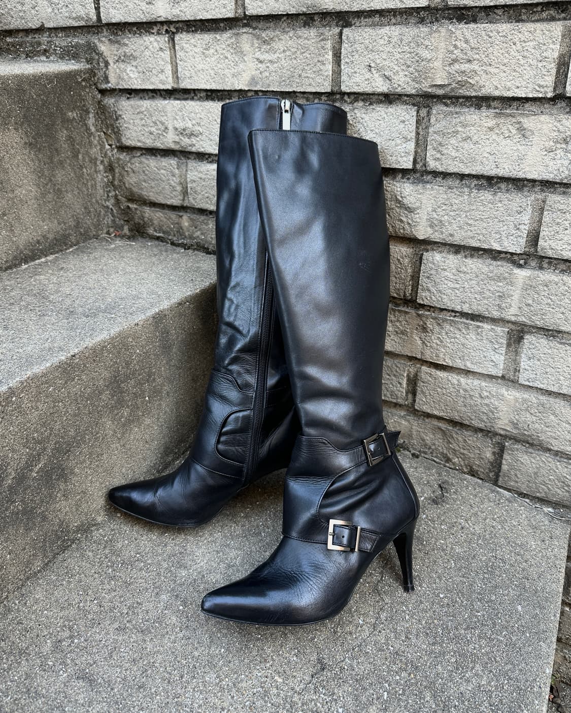 Black Renoir leather buckle boots 상품이미지1