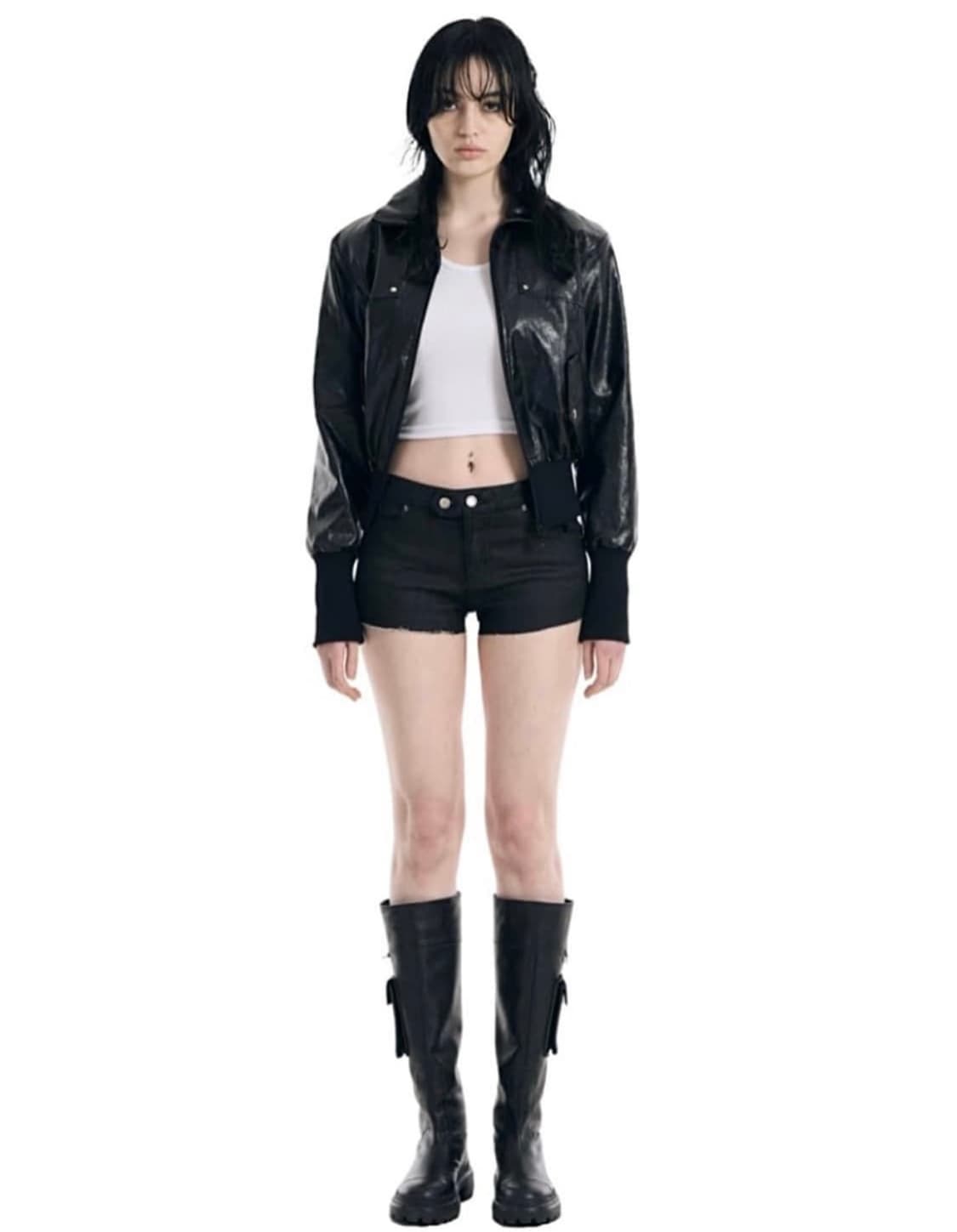 보헤미안서울 보헴서 리벳 포인트 밴딩 점퍼 레더 자켓 상품이미지3