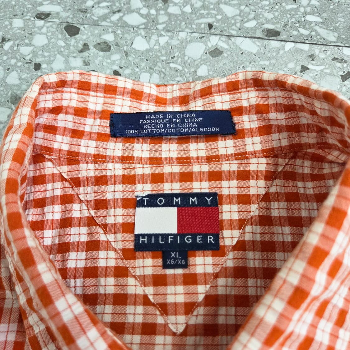 90s Vintage Tommy Hilfiger Seersucker 셔츠 상품이미지3