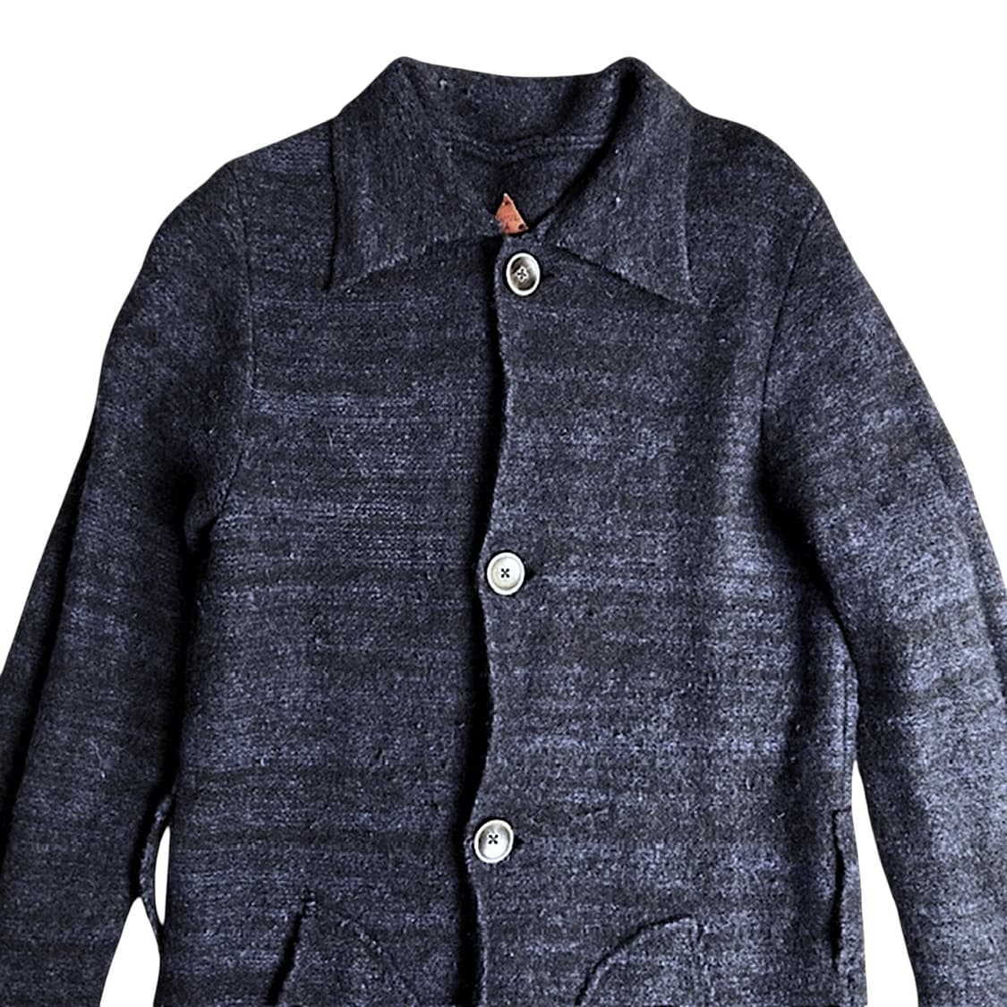 캐피탈 레이디스 가공 울 코트 블랙x네이비 상품이미지4