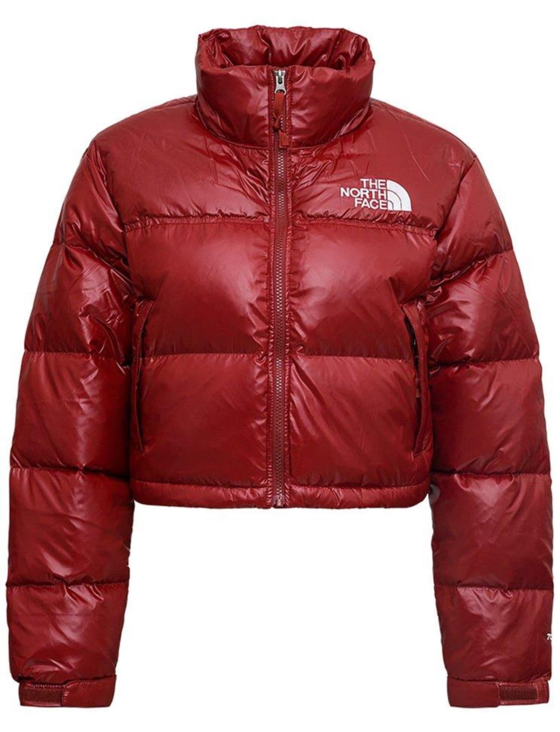 노스페이스 눕시 숏 크롭 패딩 와인 레드 상품이미지1