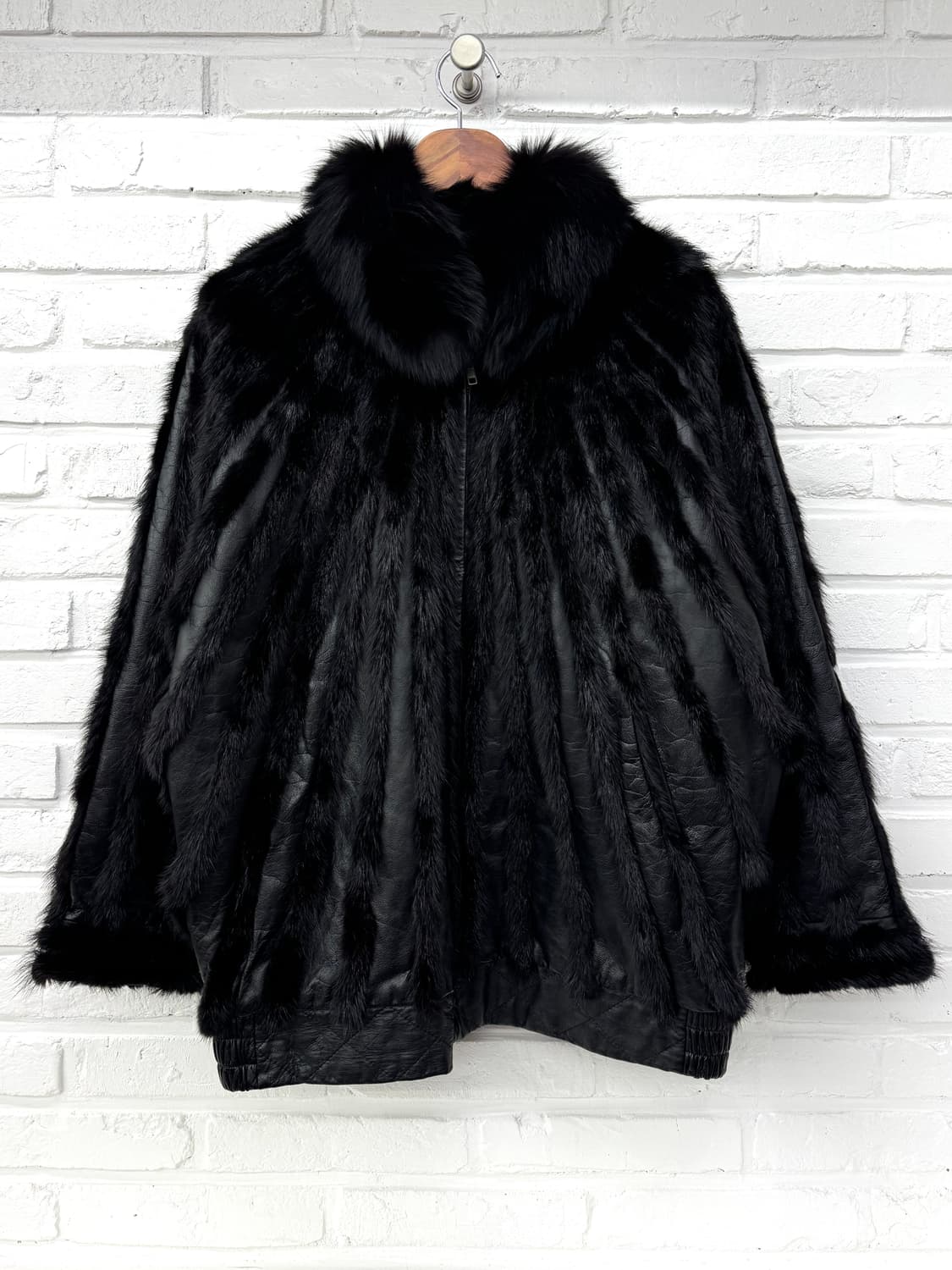 블랙 소가죽 퍼 트리밍 자켓 상품이미지3