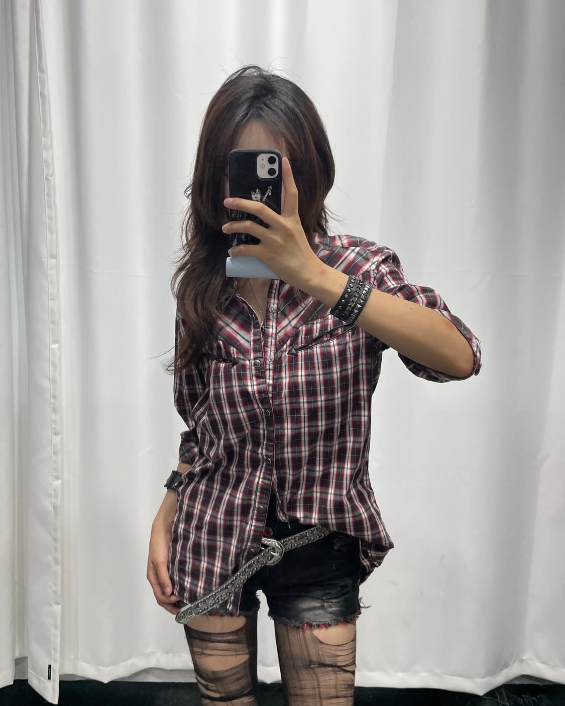 🎸웨스턴 스타일 체크 숏슬리브 셔츠🎸 상품이미지2