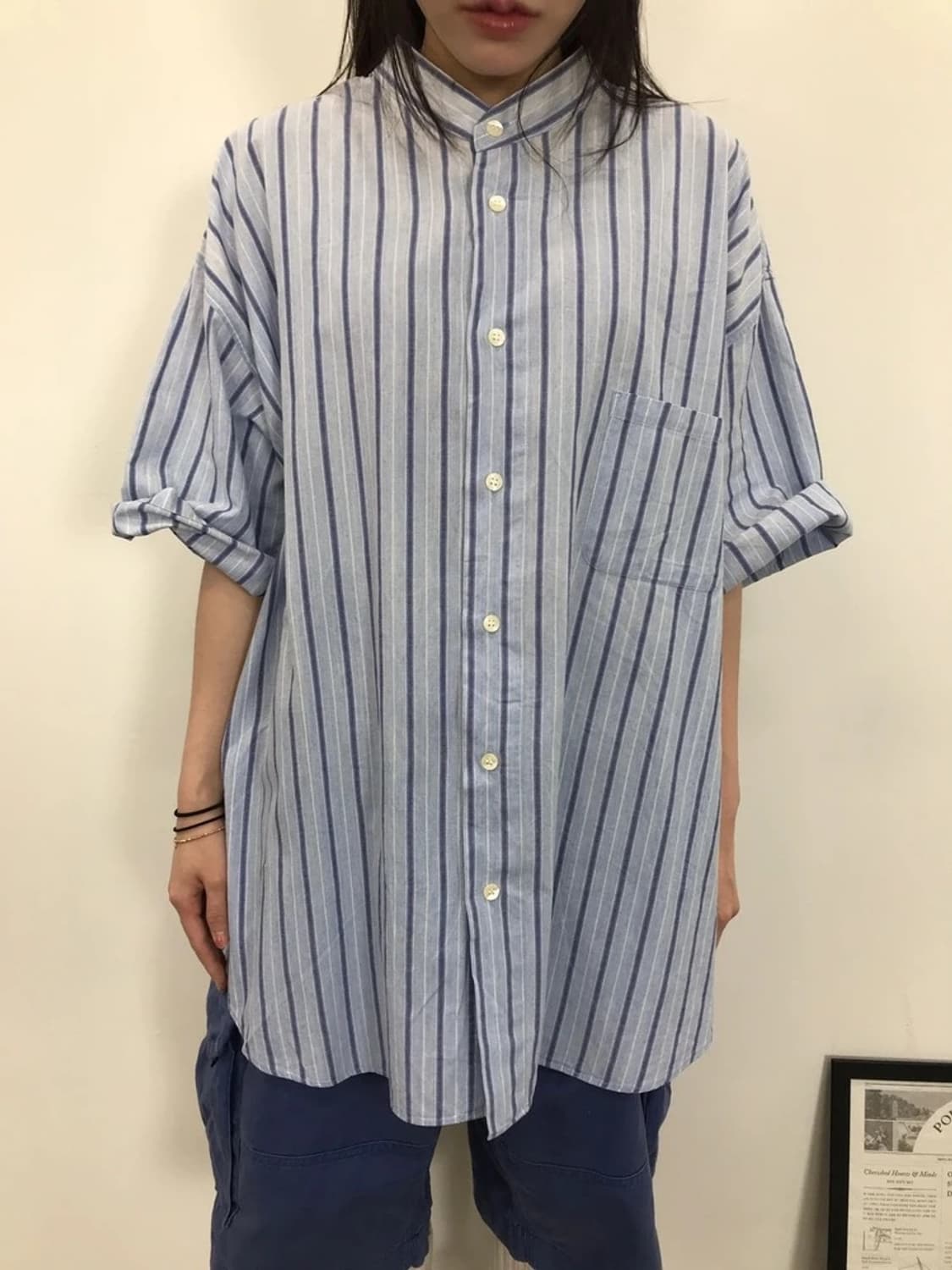 McGregor Stripe Band Collar Shirt 상품이미지2
