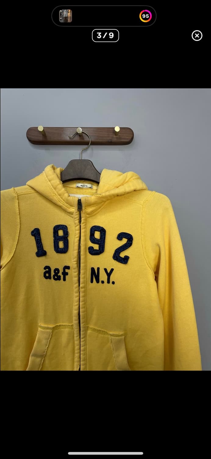 아베크롬비 옐로우 자수로고 후드집업 A3254 상품이미지3