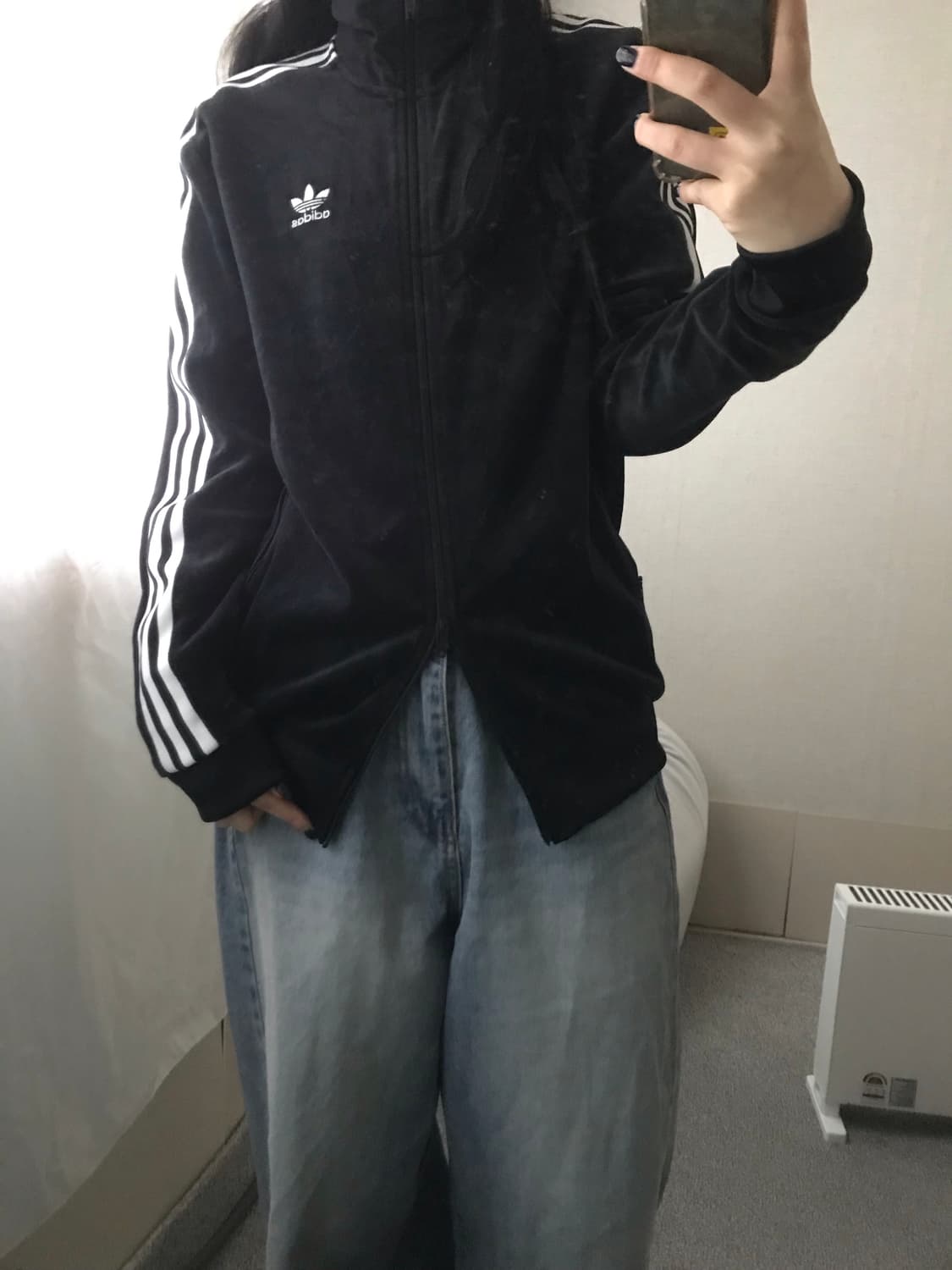 아디다스 블랙 벨벳 투웨이 져지 상품이미지2