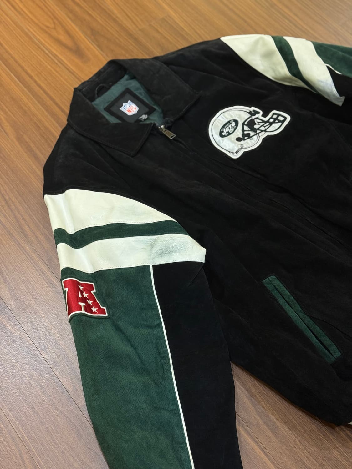 glll어패럴그룹 NFL 올드스쿨 바시티 가죽 래더자켓 뉴욕제츠 상품이미지2