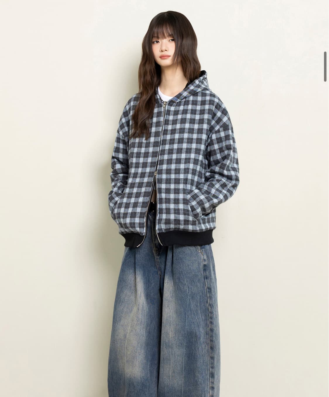 (새상품) EUGGEN 2WAY 아트웍 리버시블 스웻 후드 집업_블랙 상품이미지4