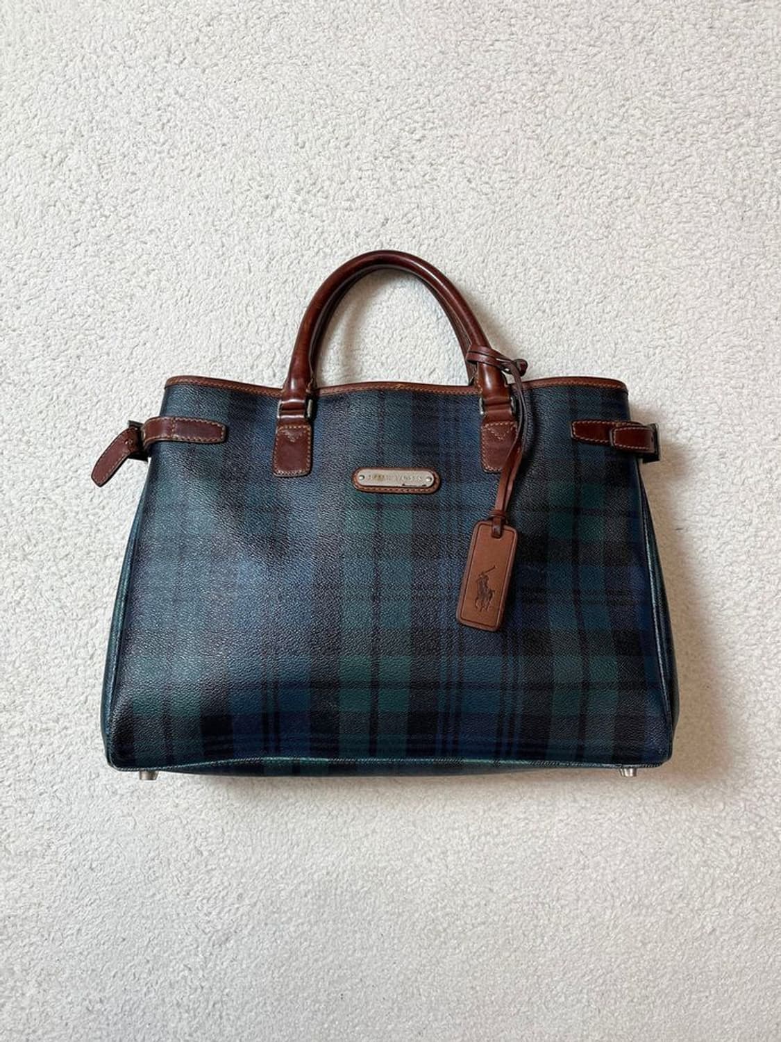 폴로 랄프로렌 00's 타탄체크 토트백 A1739 상품이미지1