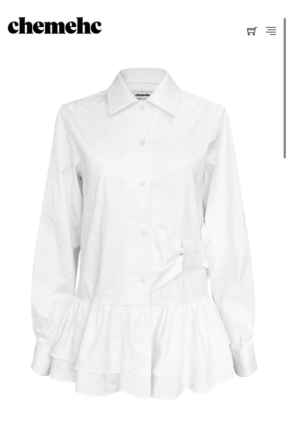 구함) 체메씨 보우 프릴 셔츠 chemehc bow frill shirt 상품이미지1