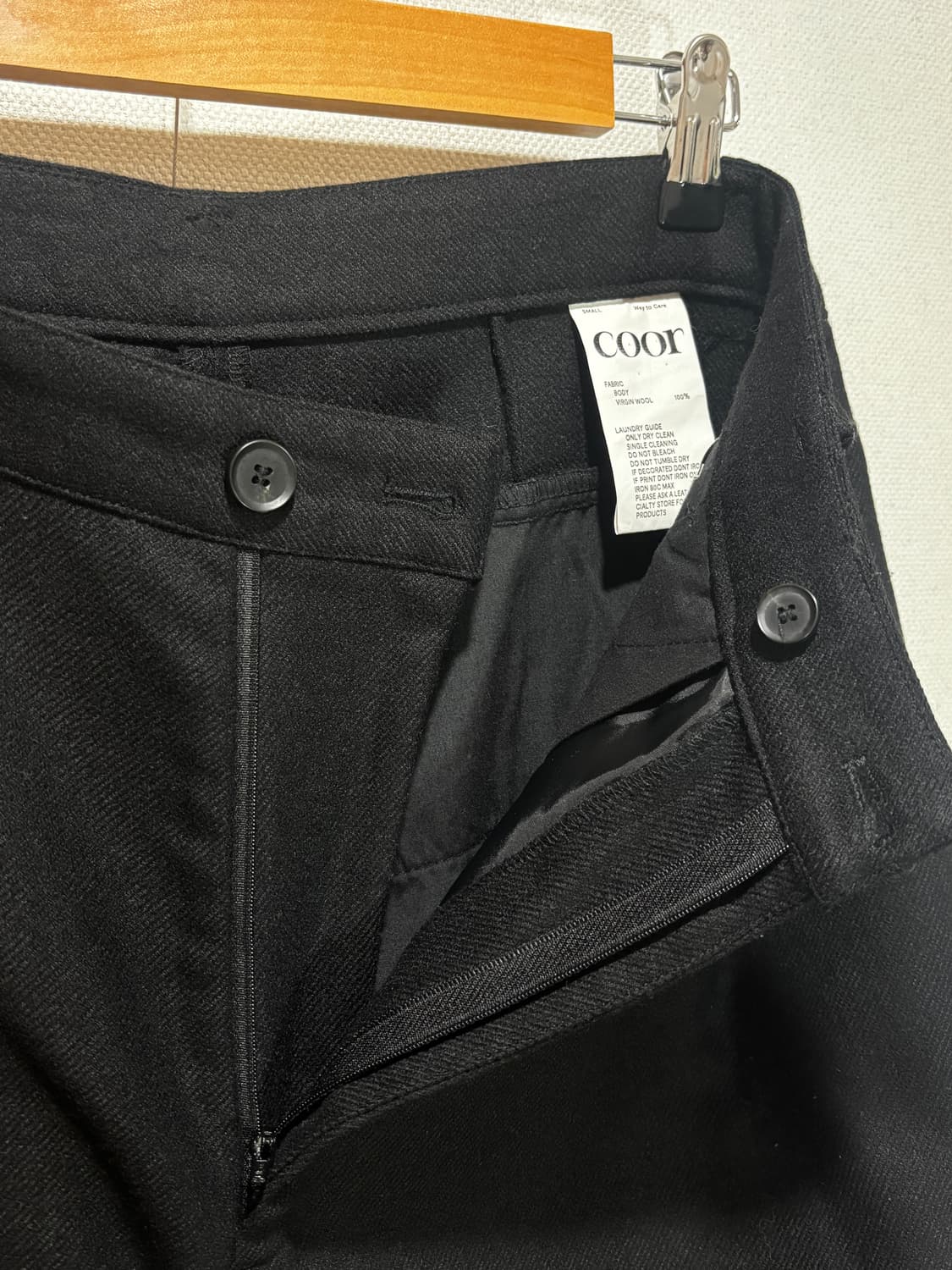 택포/S급) COOR 버진울 파라수트 카고 슬랙스 블랙 팬츠 상품이미지6