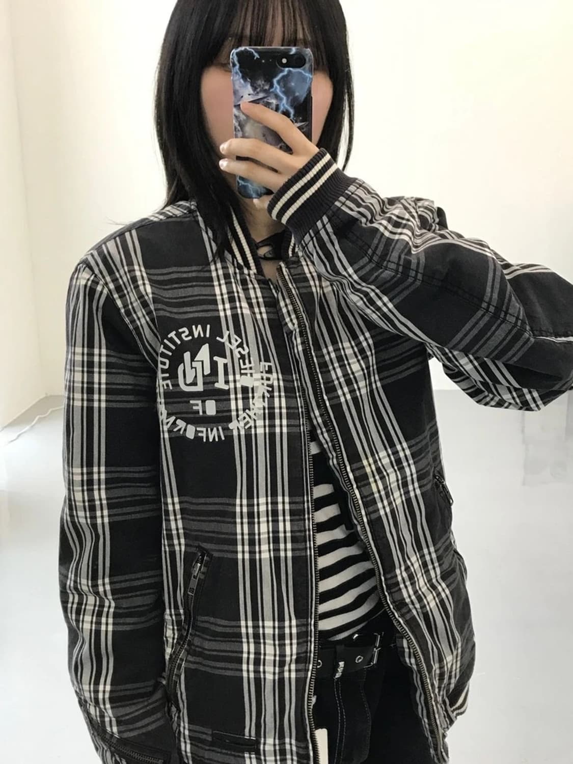 디젤 체크 디테일 점퍼 상품이미지3