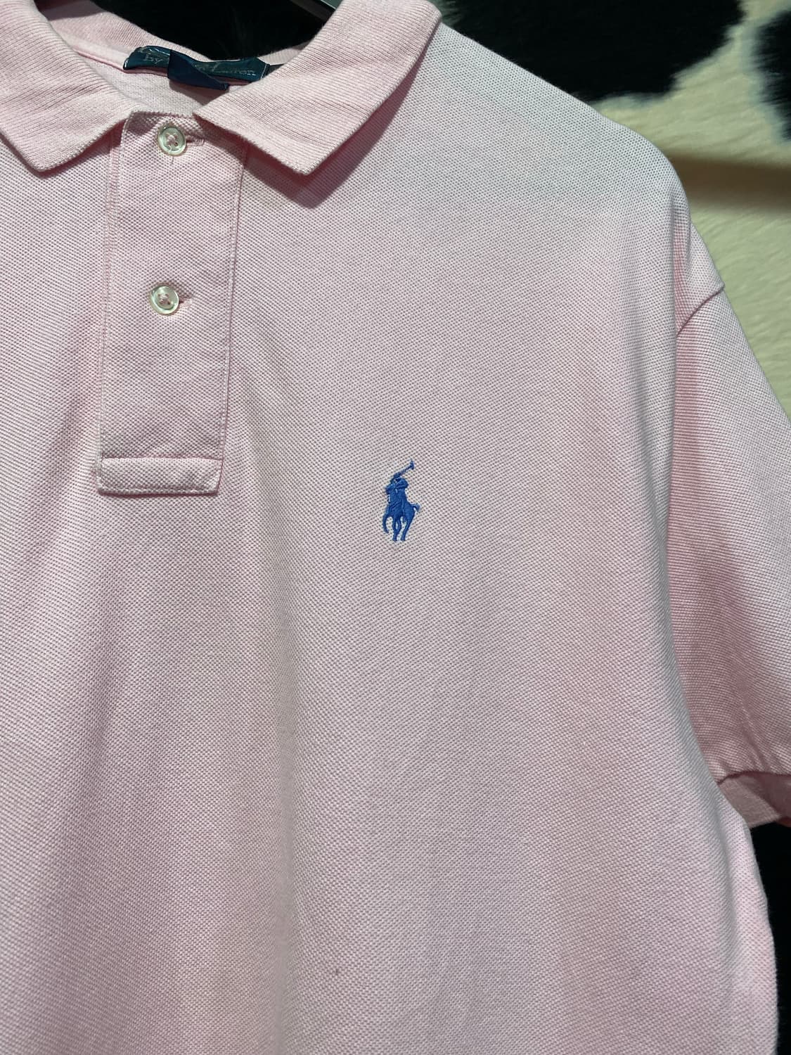 Polo Ralph Lauren 핑크 블루 로고 자수 반팔 티셔츠 상품이미지3