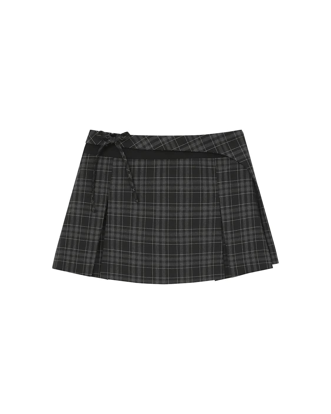 [2] 미세키 서울 포켓 레이어드 체크 스커트 블랙 상품이미지1